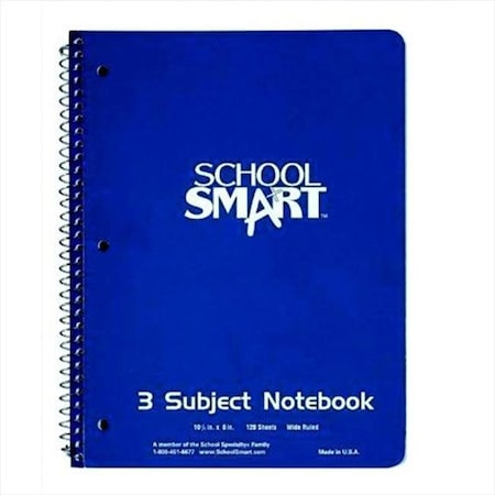 School Smart School Smart 085272 8 x 10.5 In. Sulphite 3-Hole Punched Non-Perforated Spiralbound Notebook; White; 180 Sheets 85272